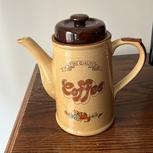 VINTAGE 70s Ceramic Coffee Pot